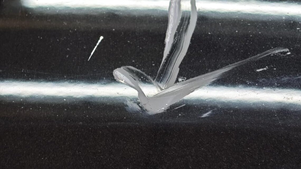 Vogelkot auf der Motorhaube durch Lackaufbereitung beseitigt